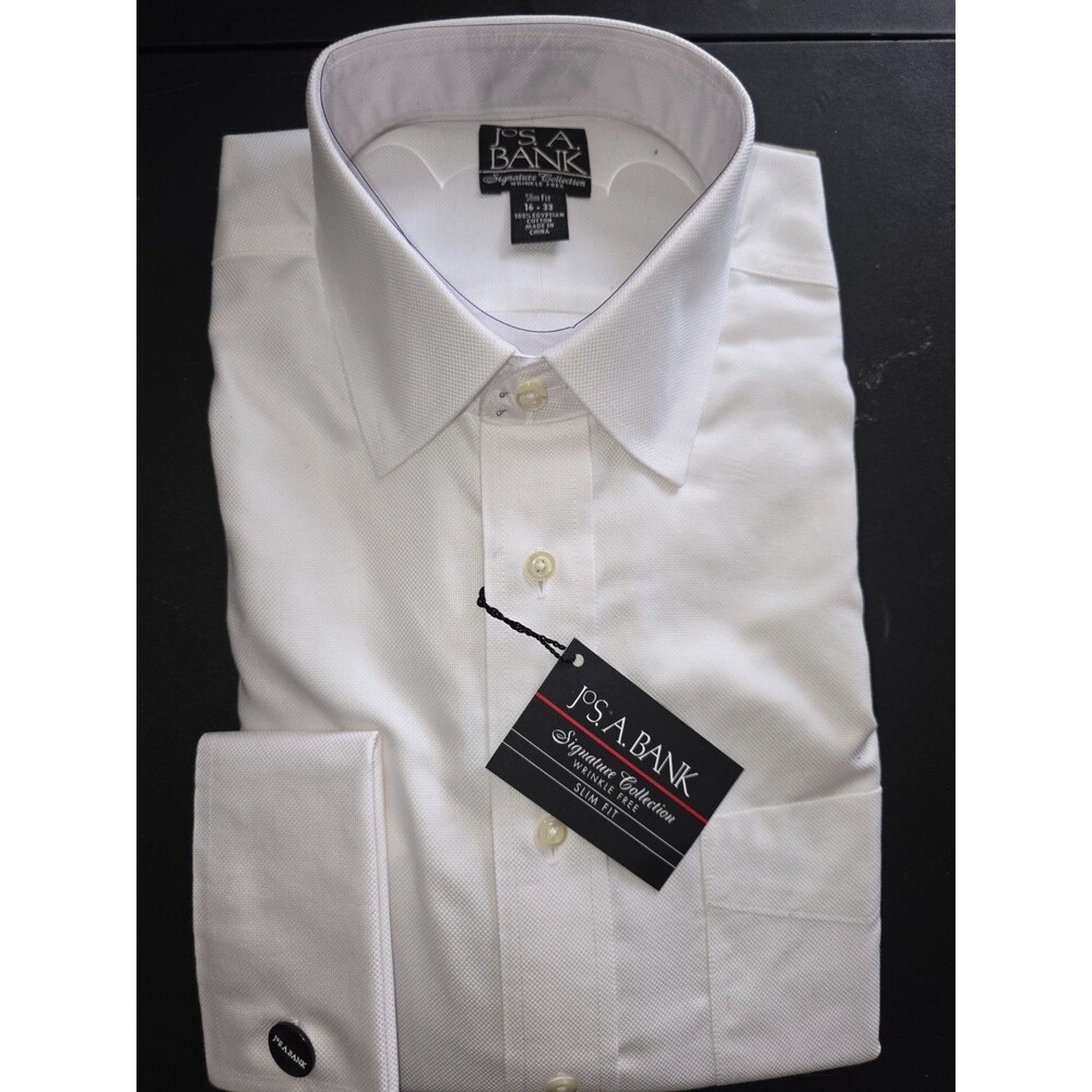 Jos. A. Bank Signature Collection Men's Dress Shirt White, Slim, 16/33